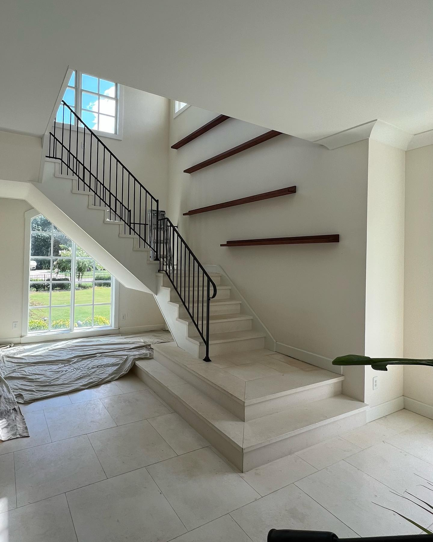 Staircase wall before painting
